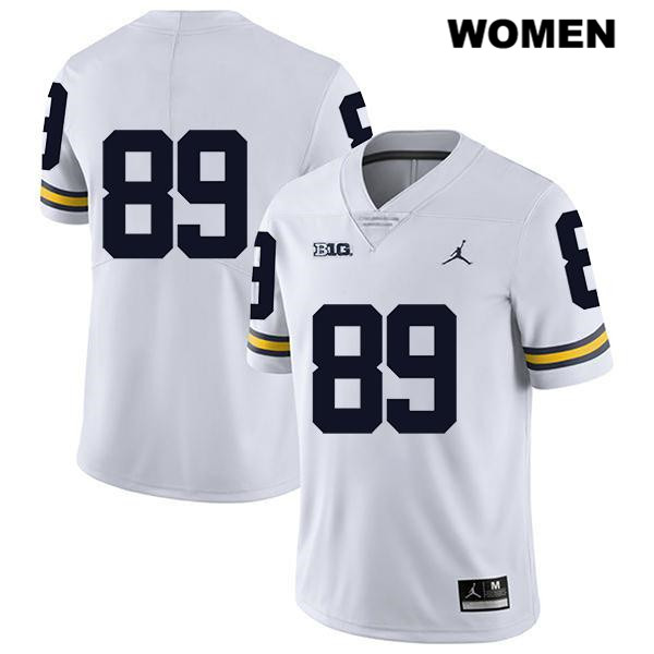 Women's NCAA Michigan Wolverines Carter Selzer #89 No Name White Jordan Brand Authentic Stitched Legend Football College Jersey ST25E23LG